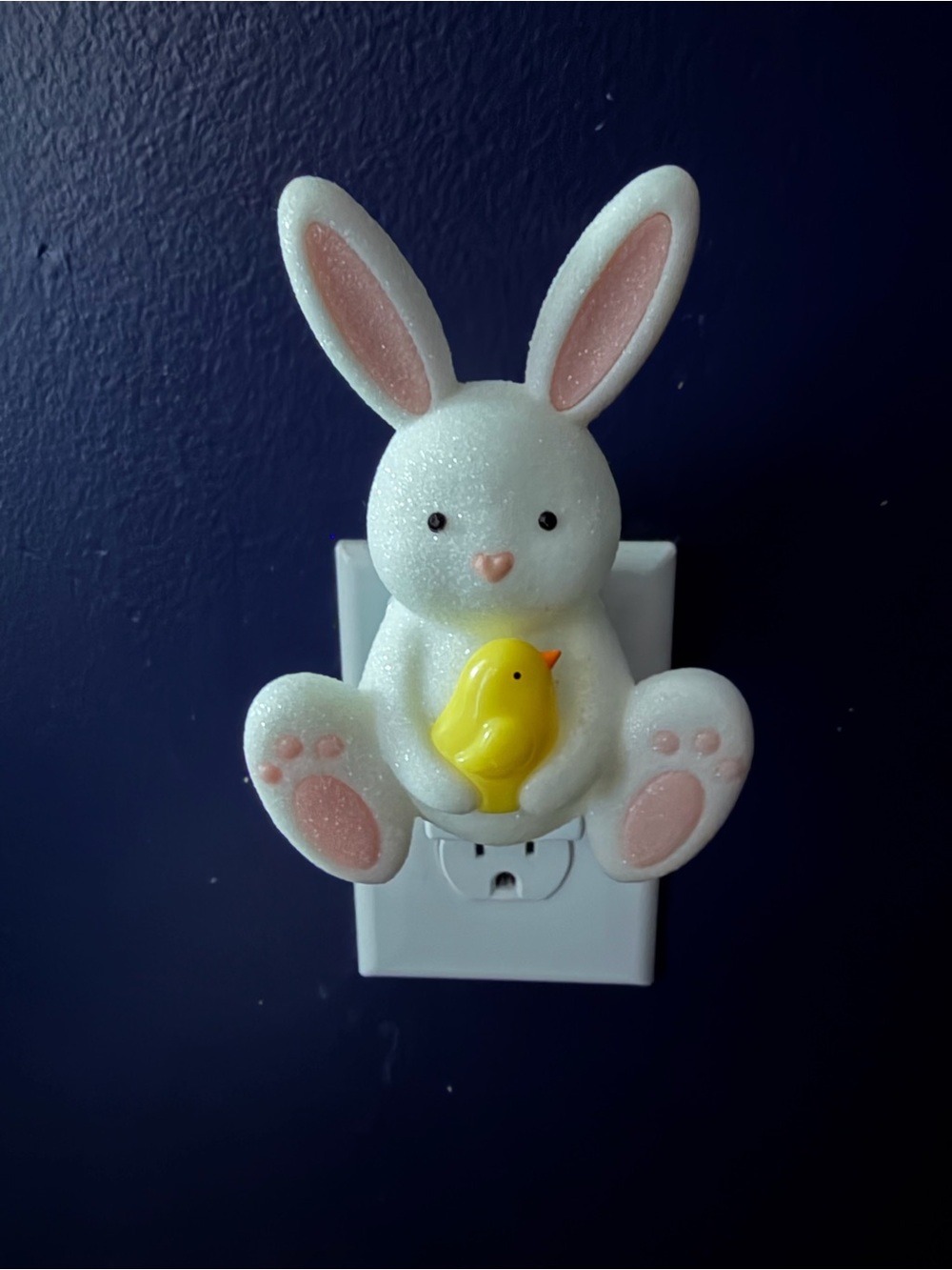 Bath & Body Works White & Pink Bunny Wall Night Light with Yellow Chick